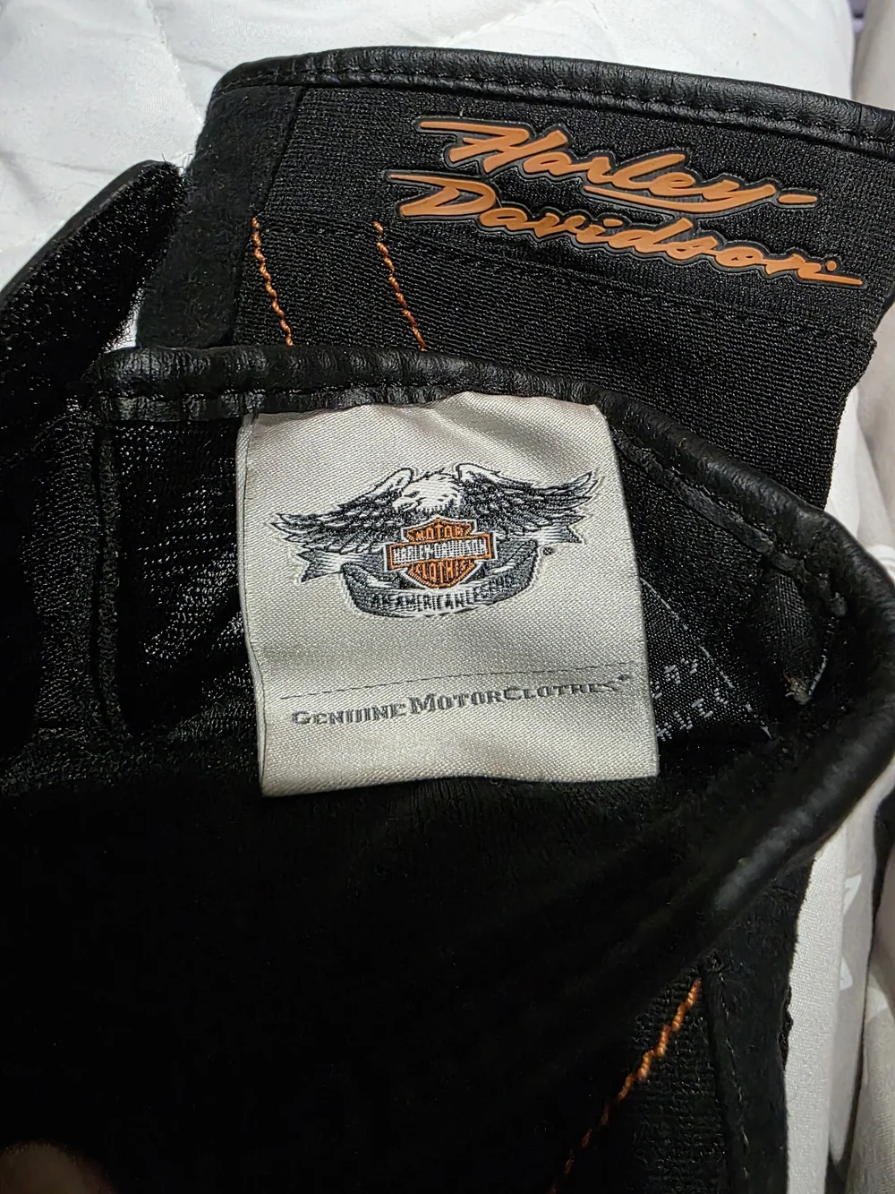 Harley-Davidson Women’s Full Finger Motorcycle Riding Gloves Black Orange Size M